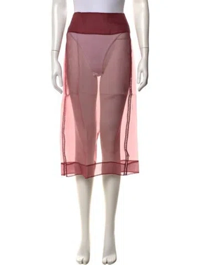 Pre-owned Diotima Silk Midi Length Skirt W/ Tags In Burgundy
