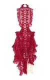 Diotima Spade Crocheted Merino Wool Midi Dress In Fuchsia