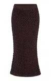 Diotima Spice Crystal-embellished Knit Midi Skirt In Berry