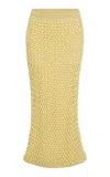 Diotima Spice Crystal-embellished Knit Midi Skirt In Yellow