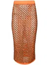 Diotima Spice Skirt In Crystal Mesh In Orange
