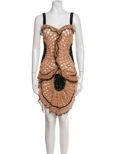 Pre-owned Diotima Square Neckline Knee-length Dress W/ Tags In Multi