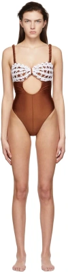 Diotima Ssense Exclusive Tan Nylon One-piece Swimsuit In K003 White-