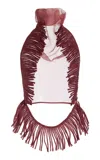 Diotima Stanton Flottante Organza Halter Silk Top In Burgundy