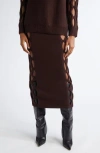 Diotima Steer Side Cutout Maxi Sweater Skirt In Coffee