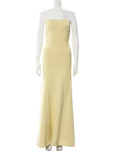 Pre-owned Diotima Strapless Long Dress In Yellow