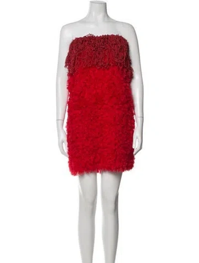 Pre-owned Diotima Strapless Mini Dress In Red