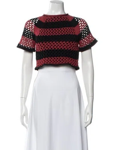 Pre-owned Diotima Striped Crew Neck Sweater In Red