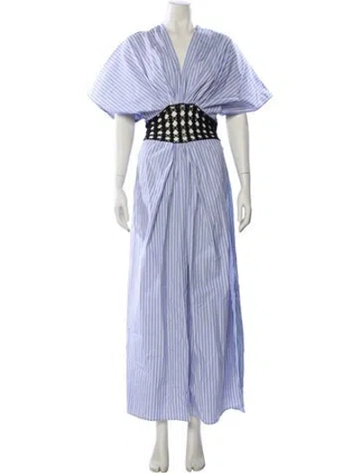 Pre-owned Diotima Striped Knee-length Dress In Blue