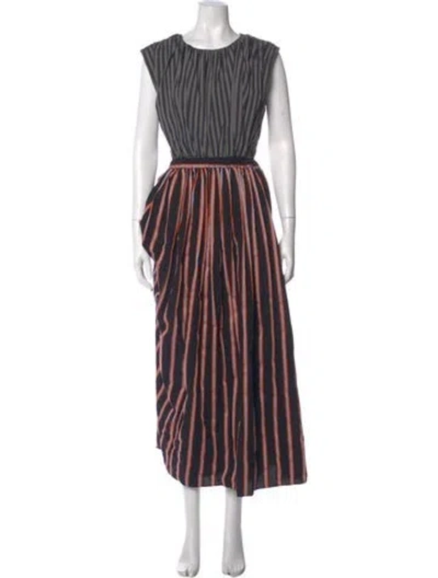 Pre-owned Diotima Striped Long Dress In Multi