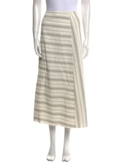 Pre-owned Diotima Striped Long Skirt W/ Tags In Neutral