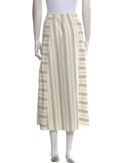 Pre-owned Diotima Striped Long Skirt W/ Tags In Neutral