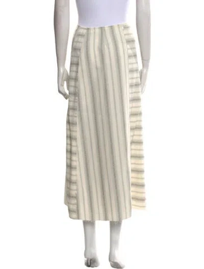 Pre-owned Diotima Striped Midi Length Skirt W/ Tags In Neutral
