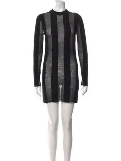 Pre-owned Diotima Striped Mini Dress W/ Tags In Black