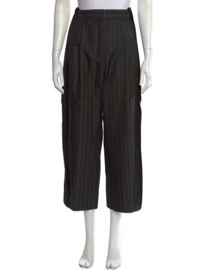 Pre-owned Diotima Striped Wide Leg Pants In Black