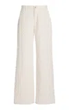 Diotima Stulla Embroidered Rigid High-rise Wide-leg Jeans In Neutral