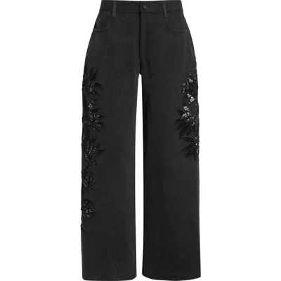DIOTIMA DIOTIMA STULLA LACE PANEL WIDE LEG JEANS