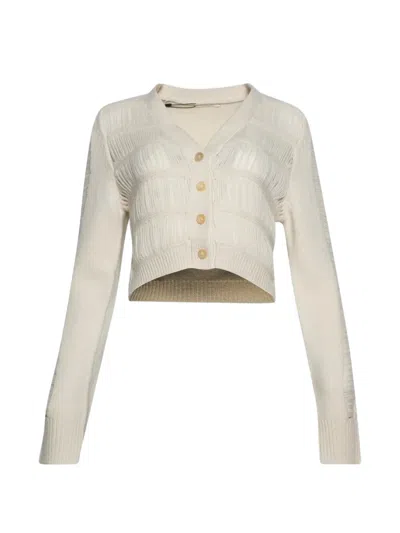 Diotima Textured Cropped Cardigan In Neutral