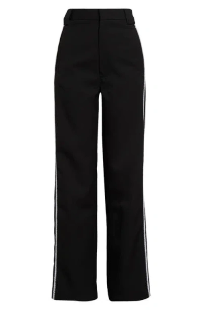 Diotima Thirds Plaid Straight Leg Trousers In Black