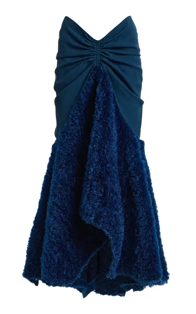 Diotima Tidal Fluffy Organza Midi Skirt In Blue