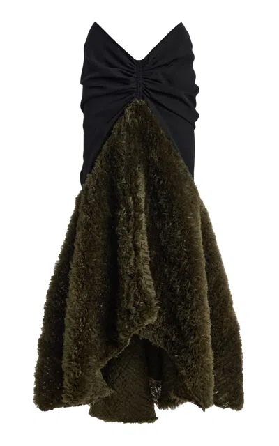 Diotima Tidal Fluffy Organza Midi Skirt In Green