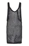 Diotima Trinity Marina Crystal Mesh Cotton Top In Black