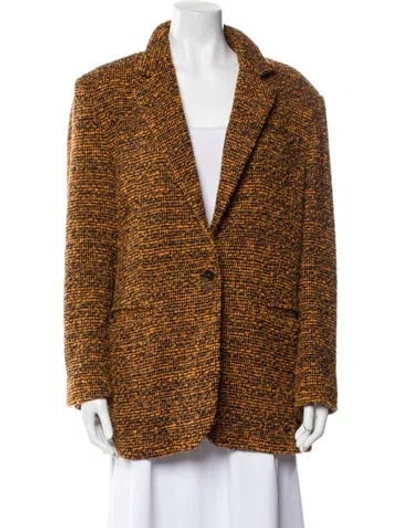 Pre-owned Diotima Tweed Pattern Jacket In Brown