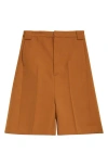 Diotima Valentine Wool Trouser Shorts In Tobacco