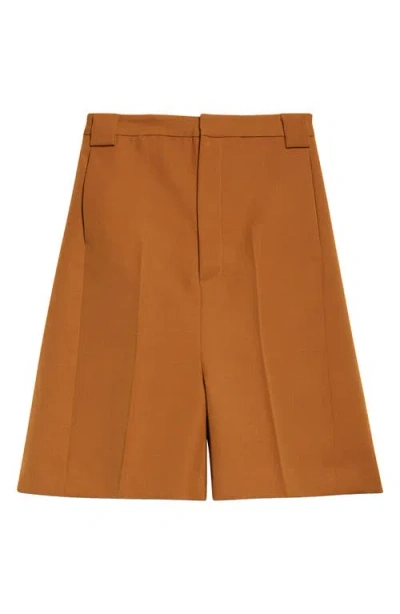 Diotima Valentine Wool Trouser Shorts In Tobacco