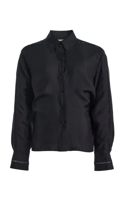 Diotima Victoire Silk Twill Top In Black