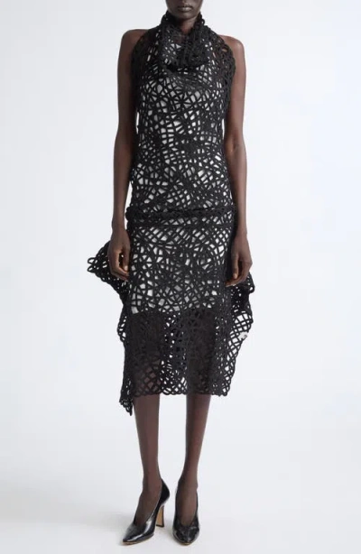 Diotima Webbed Sleeveless Dress In Black