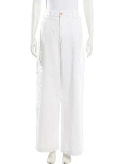 Pre-owned Diotima Wide Leg Pants In White