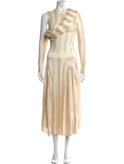 Pre-owned Diotima Wool Midi Length Dress In Neutrals
