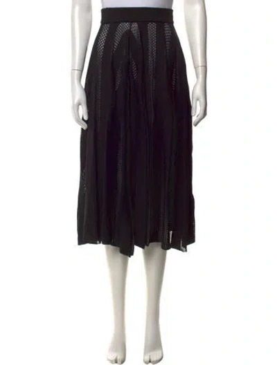 Pre-owned Diotima Wool Midi Length Skirt W/ Tags In Black