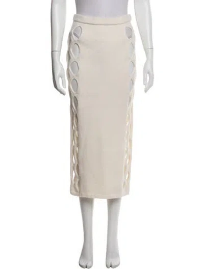 Pre-owned Diotima Wool Midi Length Skirt W/ Tags In Neutral