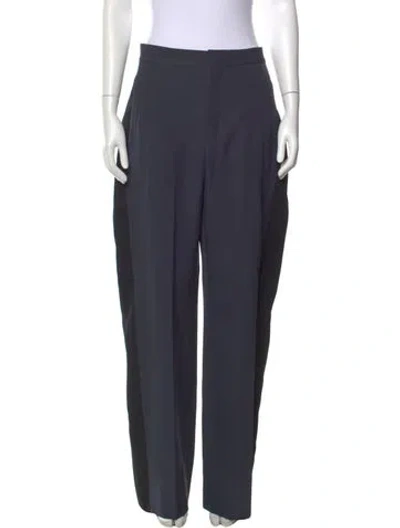 Pre-owned Diotima Wool Straight Leg Pants In Blue