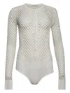Shop Diotima Zora Crochet Bodysuit In White