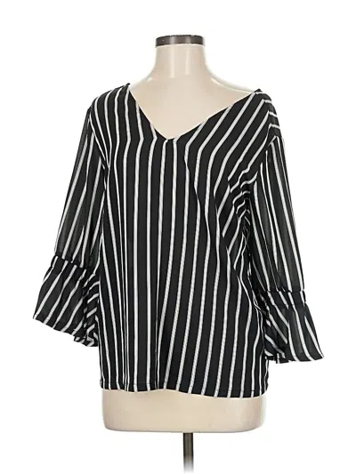 Pre-owned Dip 3/4 Sleeve Blouse In Black