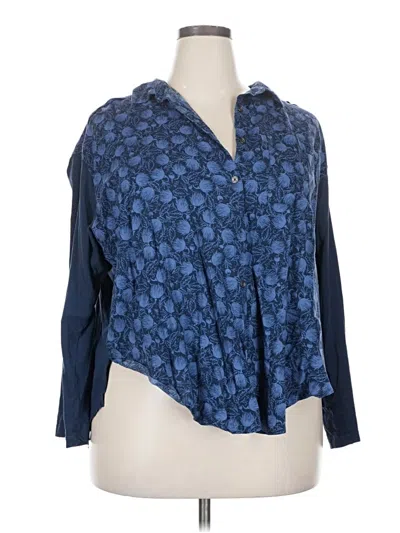 Pre-owned Dip 3/4 Sleeve Blouse In Blue