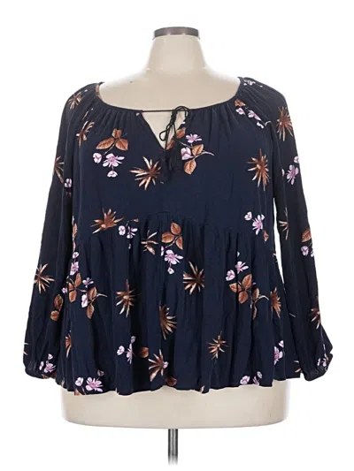 Pre-owned Dip 3/4 Sleeve Blouse In Blue