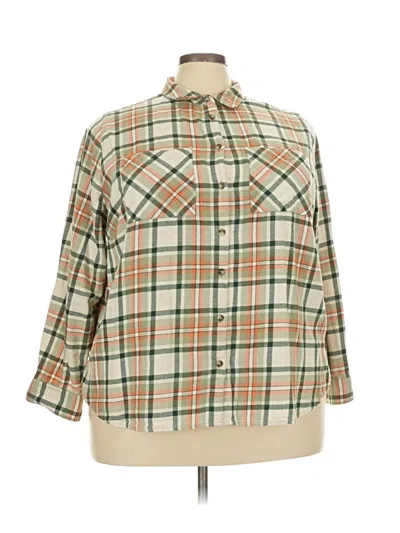 Pre-owned Dip 3/4 Sleeve Button Down Shirt In Tan
