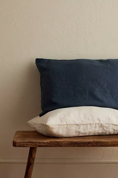 Dip & Doze Fjord Blue Washed Linen Pillowcase, Set Of 2