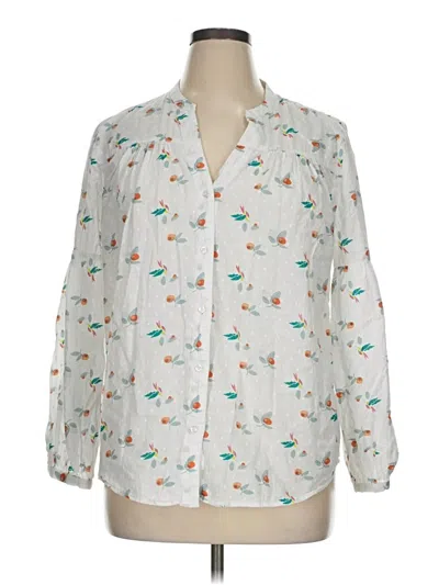 Pre-owned Dip Long Sleeve Blouse In White