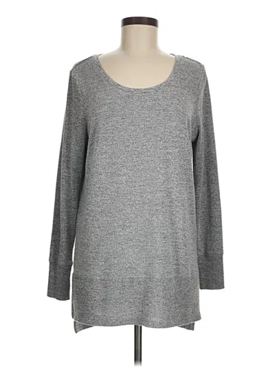 Pre-owned Dip Long Sleeve Top Gray Scoop Neck Tops