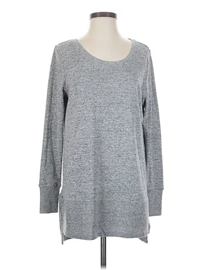 Pre-owned Dip Long Sleeve Top Gray Scoop Neck Tops