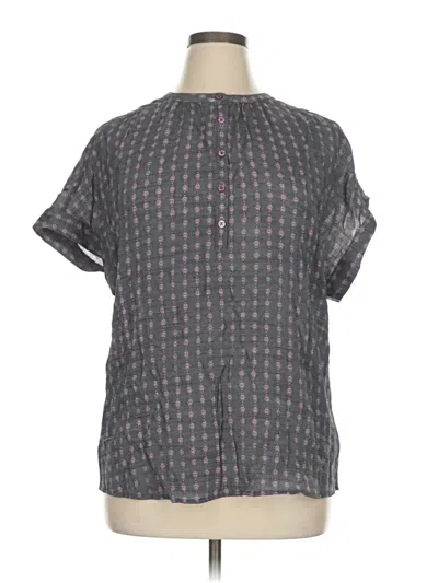 Pre-owned Dip Short Sleeve Blouse In Gray