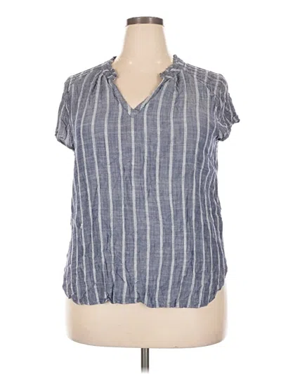 Pre-owned Dip Short Sleeve Blouse In Gray