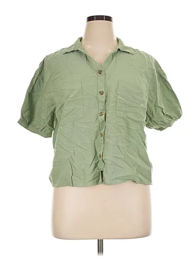 Pre-owned Dip Short Sleeve Blouse In Green