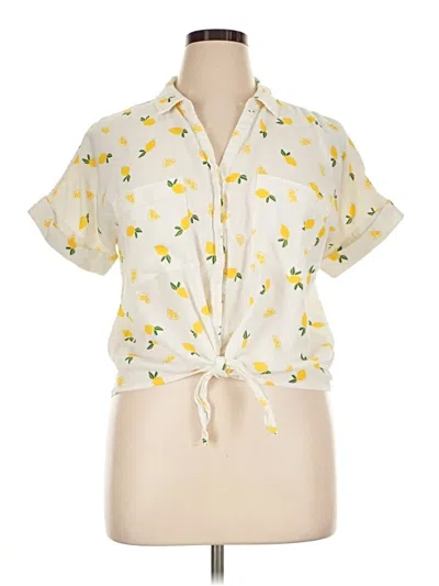 Pre-owned Dip Short Sleeve Blouse In Yellow