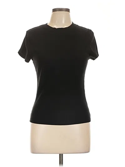 Pre-owned Dip Short Sleeve Top Black Mock Neckline Tops